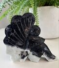 Caribbean Calcite Fairy Carving With Druzy