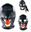 BDSM Removable Mask Soft PU Leather Hooded Mask Sexy Flirting with mouth Gag