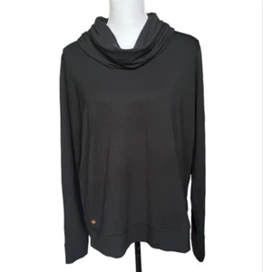 Lauren Ralph Lauren Wasserfallausschnitt Oberteil Pullover schwarz XL Trichterkragen Langarm NEU - Bild 1 von 8