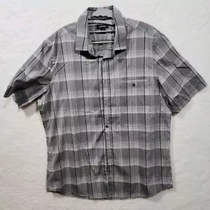 ALFANI Shirt Mens XL Regular Fit Gray White Check Plaid Preepy Skate Street Wear - Picture 1 of 7