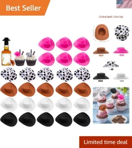 30PCS Plastic Mini Western Cowboy Cowgirl Hat Cute Miniature Hat for Party Ac... - Picture 1 of 8