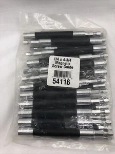 25 Pack 1/4”x 4-3/4” Hex Magnetic Screw Guide w/Rubber Grip Sleeve #54116 - Picture 1 of 3