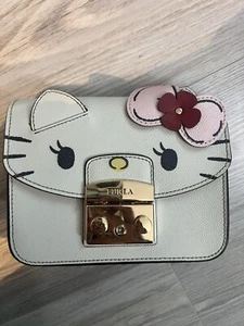Furla- Sanrio-Hello Kitty Purse Crossbody White With Light Pink - Picture 1 of 7
