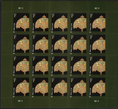 2008 TIFFANY LAMP MNH Sheet 20 x 1¢ STAMPS: Early American Design 3749 Lampshade - Image 1 of 2