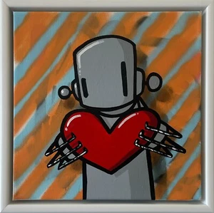 Chris RWK Keep Moving Signed Original Spray Paint on Canvas Framed Graffiti Art - Picture 1 of 3