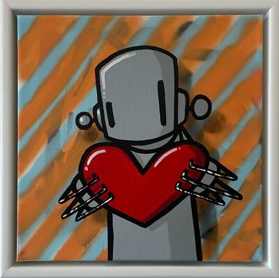 Chris RWK Keep Moving Signed Original Spray Paint on Canvas Framed Graffiti Art - Image 1 of 3