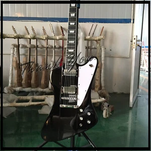 Solid Body Black 6 Strings Firebird Electric Guitar HH Pickups Mahogany Neck🔥 - Picture 1 of 9
