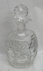 WONDERFUL AMERICAN CUT GLASS CRYSTAL 10" DECANTER - Picture 1 of 6