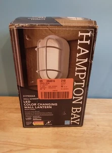 Hampton Bay Nautical Oval White LED Outdoor Bulkhead Light Frosted Glass Lens - Picture 1 of 6