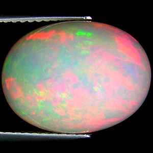 7.30 Ct Natural Ethiopian Opal IGI Certified White Oval Cabochon Cut - Picture 1 of 2