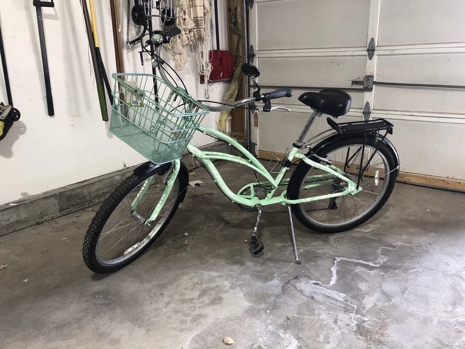 Electra Cruiser Lux 7D – 完好绿色 – 禧玛诺 7 速,篮子,升级 — 第 1/4 张图片