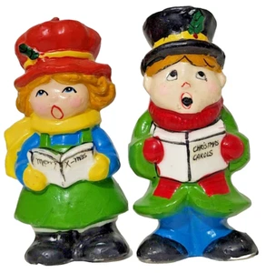 Par de velas figurativas vintage de villancicos de Navidad preciosa decoración de mesa - Imagen 1 de 7