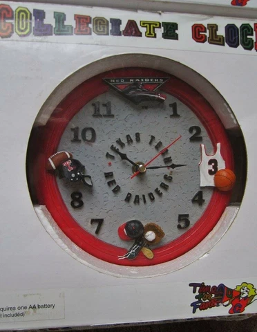 A Red Ceramic "Texas Tech Red Raiders" Collegiate 3d Wall Clock Cover