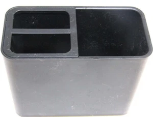 SimplyEssential Black Toothbrush Holder. Measures 5" high and 2 3/4 wide. New. - Picture 1 of 5