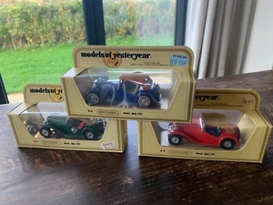 3x lot Vintage Matchbox Models of Yesteryear Y-2 1945 MG TC Sports Cars - Picture 1 of 7
