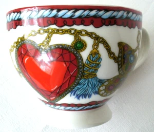 BRIGHTON~VIP~Heart~JEWEL~Footed~COLLECTOR~4" x 4.5"~Festive~Mug~LOS ANGELES~EC - Picture 1 of 8