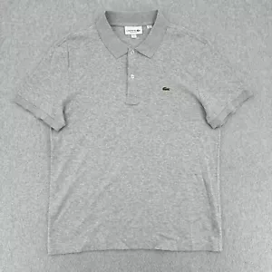 Lacoste Shirt Mens Medium 4 Light Gray Short Sleeve Classic Crocodile Logo Polo - Picture 1 of 9