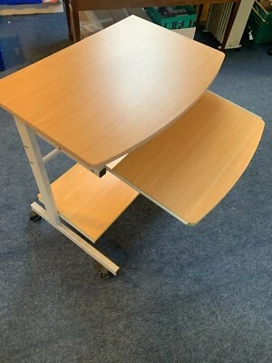 Office WORKSTATION Desk 4 Section On Wheels 80cm Study Computer Table Desks - Image 1 of 4