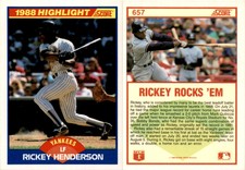 Rickey Henderson 1989 Score Baseball Card 657  New York Yankees