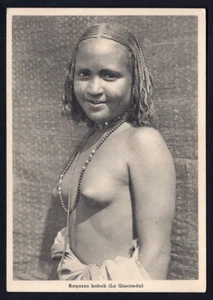 ERITREA Italien Kolonie 30er Jahre Postkarte einer Oben Ohne Ureinwohnerin. Akt. Halskette - Bild 1 von 2