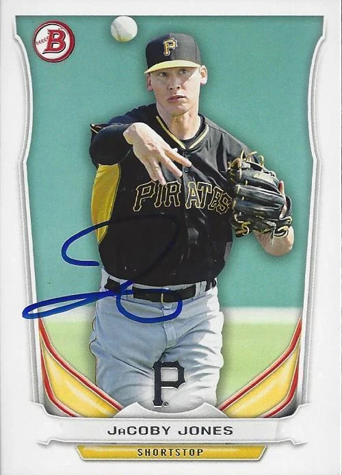 Jacoby Jones Pittsburgh Pirates 2014 Bowman Signed Card - Image 1 of 1