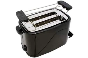 Toaster DESKI schwarz mit Brötchenaufsatz 700 W 2 Scheiben Krümelschublade - Bild 1 von 6