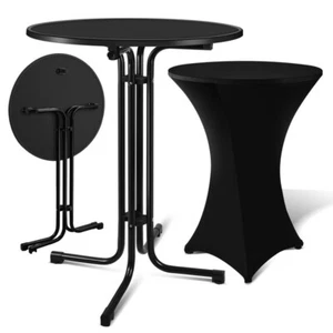 Stehtisch Tisch Rund 2in1 Partytisch Schwarz Bistrotisch Gastronomie 110cm - Bild 1 von 8