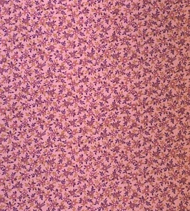 Vintage Floral Sewing Fabric Remnant Muted Pink Purple Remnant 90cm x 1/2 metre - Picture 1 of 5
