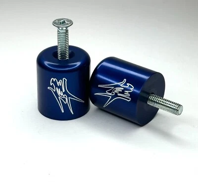 BARRA DE MANILLAR AZUL Billet para Kanji grabado Hayabusa 1999-2017 GSX1300R Foto 1 de 2
