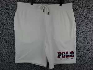 Polo Ralph Lauren Men’s Polo Logo Fleece Shorts Cotton Blend White Size 2XL NWT - Picture 1 of 15