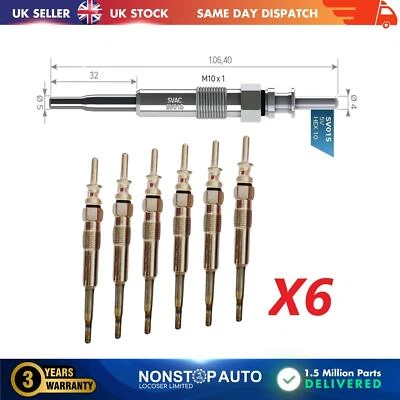 6X Glow Plugs For BMW 1 3 5 6 7 Series X3 X5 X6 12237786869 - Image 1 of 4