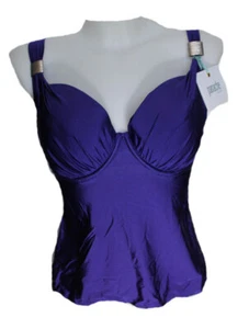 DAMEN BIKINI TANKINI OBERTEIL PANACHE HALLE VIOLET DUNKEL LILA Gr. 80 CUP E - Bild 1 von 3