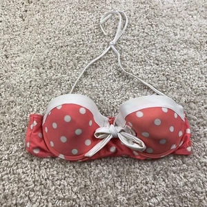 OP junior women's size large 11-13 bikini swimsuit top polka dot bow push up - Picture 1 of 9