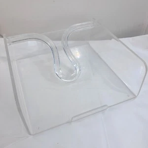 Servilletero vintage NCC Lucite DINNER mayordomo plástico transparente acrílico 1990 mod - Imagen 1 de 9