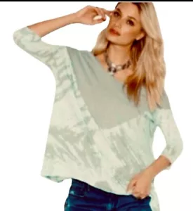 Top grande Free People verde de gran tamaño boho tie dye We The Free - Imagen 1 de 4