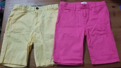 Lote de 2 Pantalones Cortos Niñas Algodón Pull On Cremallera Rosa y Amarillo Talla 10 / 140 EUR USADOS EN EXCELENTE ESTADO Foto 1 de 4