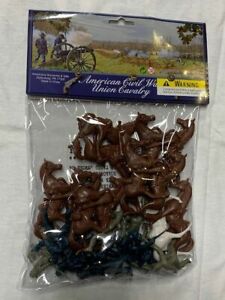 AMERICAN CIVIL WAR UNION CAVALRY SOLDIERS & HORSES 26 PC SET TOY 