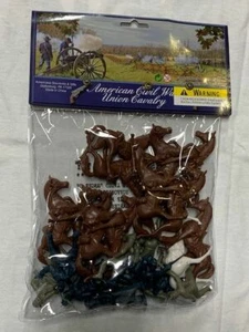 AMERICAN CIVIL WAR UNION CAVALRY SOLDIERS & HORSES 26 PC SET TOY  - Picture 1 of 1