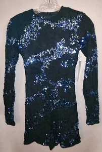 Women's Alexandra Sequin Dance Performance Biketard Size Small - Picture 1 of 9