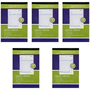 5 Pack Large Sales Order Book Receipt Invoice Duplicate Carbonless 50 Sets 5.... - Picture 1 of 6