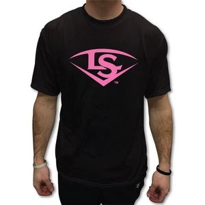 Camiseta de béisbol/softbol Louisville Slugger LS Logo para hombre - negra/rosa - XL - Imagen 1 de 1