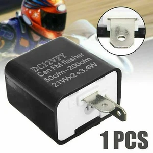 2-Pin Electronic LED Flasher Relay 2-Pin Flasher Relay 0.02A To 12A ABS Black - Picture 1 of 9
