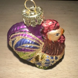 Christopher Radko Miniatur Hahn Huhn mundgeblasen Glas Ornament - Bild 1 von 6