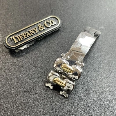 Hebilla de reloj Tiffany Tesoro genuina 14 mm 18K SS combinación #055 Foto 1 de 4