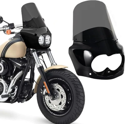 Motorcycle Fairing with 15" Smoke Motorcycle Windshield for Harley Dyna Fat Bob - Image 1 of 4