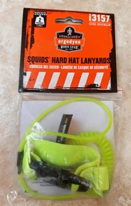 Ergodyne Squids 3157 Coil Helmet Lanyard with Buckle Hi vis green - Picture 1 of 2