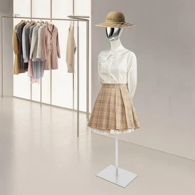 Maniquí de altura ajustable con forma de vestido para mujer soporte de exhibición de cuerpo tienda de ropa Foto 1 de 4