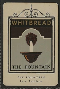 WHITBREAD-INN SIGNS 1ST SERIES 1949 (METAL)-#48- THE FOUNTAIN - EAST PECKHAM  - Picture 1 of 2