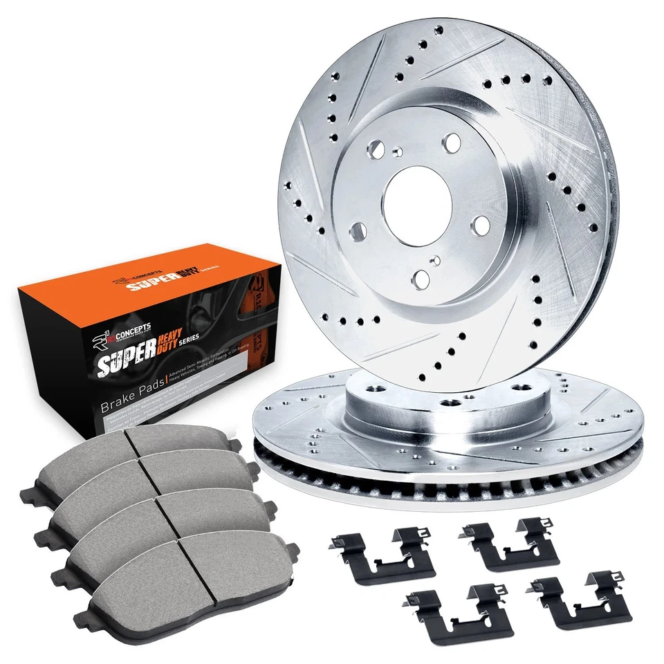 For Ford Gran Torino 72 Drilled & Slotted Front Brake Kit w Super Duty Pads - Image 1 of 1
