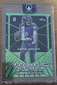 2024 Panini Obsidian Lamar Jackson Atomic Initials /6 Baltimore Ravens SSP - Bild 1 von 2
